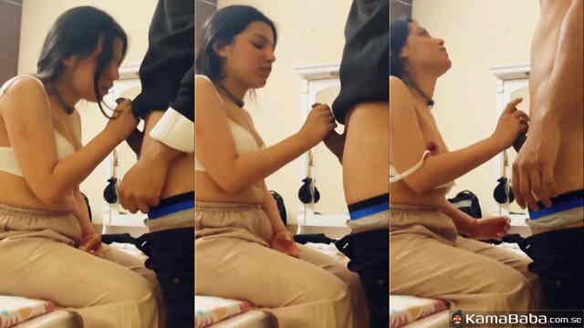 Deepthroat Queen: Girlfriend Sucking Boyfriend’s Huge Erect Dick