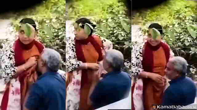 Indian Uncle Enjoying Desi Girl’s Boobs – Hot Outdoor XXX Video