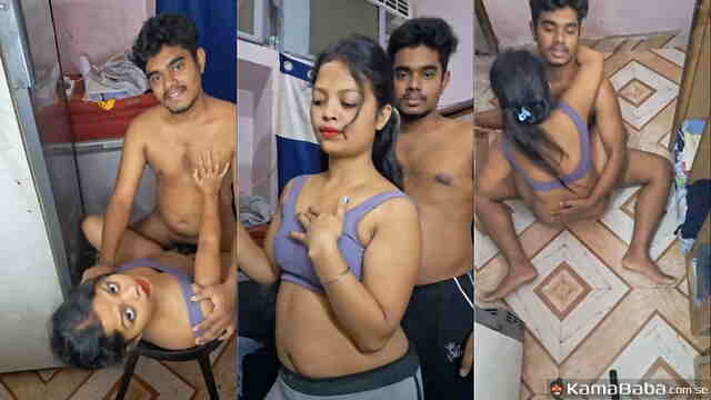 Real Desi Girlfriend Purple Shirt Bedroom Session – Long Amateur XXX Video